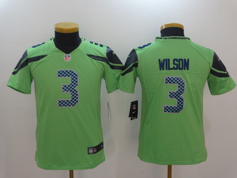 Youth Seattle Seahawks #3 Wilson Green Nike Vapor Untouchable Limited Player NFL Jerseys->youth nfl jersey->Youth Jersey